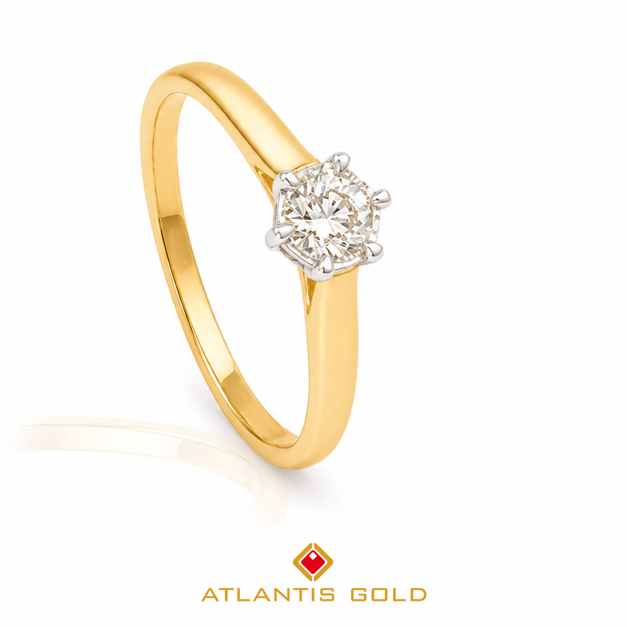 Inel Amelie - Diamante, Aur galben & alb 18K