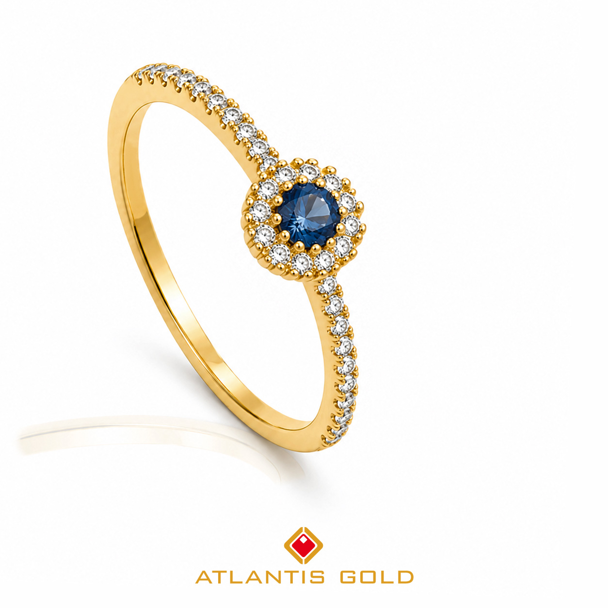 Inel Isadora - Safir & Diamante, Aur galben 18K