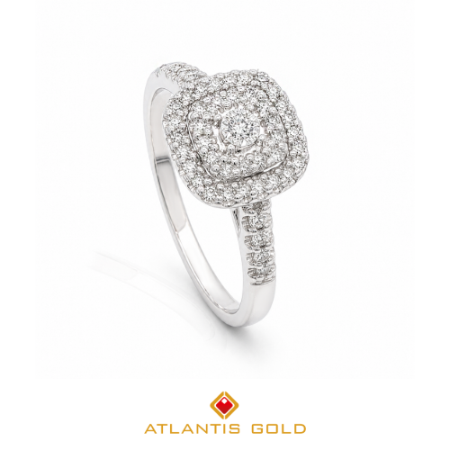 Inel de Logodnă Ice Glamour - Diamante, Aur alb 14K