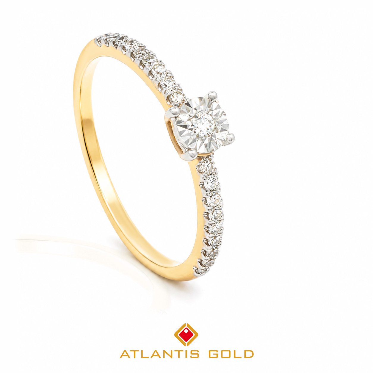 Inel de Logodnă Aria - Diamante, Aur galben 14K
