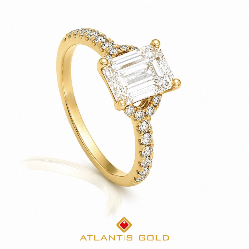 Inel de logodnă Athena -  Diamante de laborator, Aur galben 14K