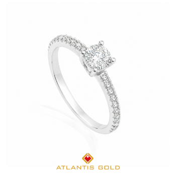 Inel cu diamante Brilliant Love din aur de 14K
