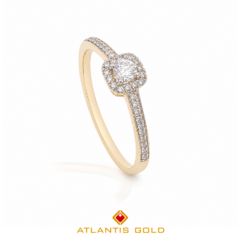 Inel cu diamante Eternal Spark din aur de 14K