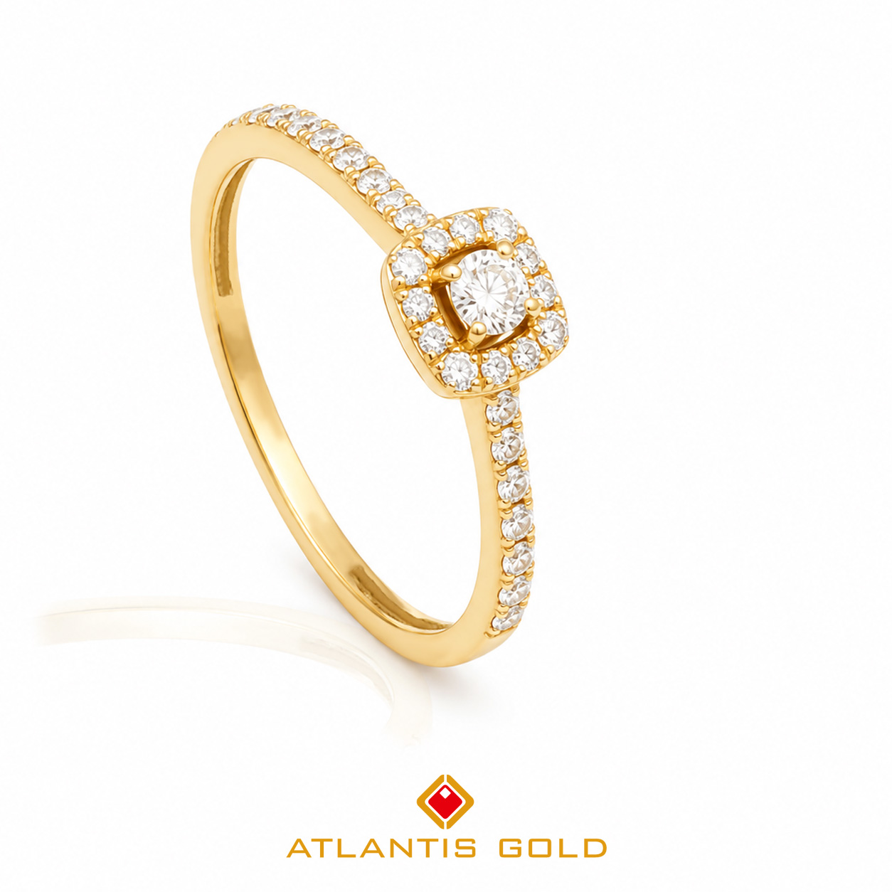 Inel de Logodnă Elysia - Diamante, Aur galben 18K